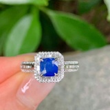 14k Gold 1.44 Ctw Natural Sapphire & Diamond Ring