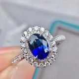 14k Gold 1.53 Ctw Natural Sapphire & Diamond Ring