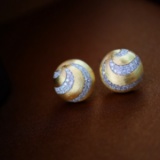 14k Gold 0.6 Ct Natural H Diamond Earrings