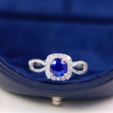 14k Gold 1.77 Ctw Natural Sapphire & Diamond Ring