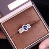 14k Gold 1.97 Ctw Natural Sapphire & Diamond Ring
