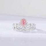 14k Gold 0.98 Ctw Natural Pink Diamond & Diamond Ring