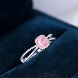 14k Gold 0.70 Ctw Natural Pink Diamond & Diamond Ring