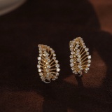 14k Gold 0.68 Ct Natural H Diamond Earrings