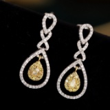 14k Gold 0.5 Ct Natural Color Diamond Earrings