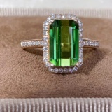 14k Gold 3.86 Ct Natural Tourmaline & Diamond Ring