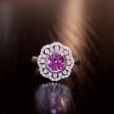 14k Gold 1.28 Ct Natural Sapphire & Diamond Ring