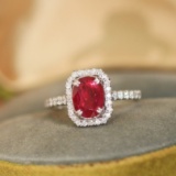 14k Gold 1.84 Ctw Natural Ruby & Diamond Ring