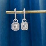 Gia Certified 14k Gold 1.14 Ctw Natural E Si1 Emerald Diamond Earrings/pendant