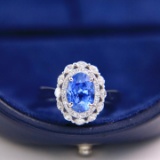14k Gold 3.24 Ctw Natural Sapphire & Diamond Ring/pendant