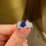 14k Gold 1.35 Ctw Natural Sapphire & Diamond Ring