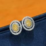 14k Gold 0.7 Ct Natural Color Diamond Earrings