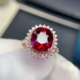 14k Gold 4.3 Ct Natural Tourmaline & Diamond Ring