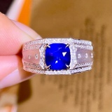 14k Gold 2.13 Ctw Natural Sapphire & Diamond & Men¡¯s Ring
