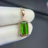 14k Gold 5.1 Ct Natural Tourmaline & Diamond Pendant
