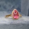 14k Gold 1.44 Ctw Natural Tourmaline & Diamond Ring