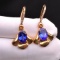 14k Gold 3.25 Ctw Natural Tanzanite & Diamond Earrings
