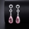 14k Gold 5.17 Ctw Natural Morganite & Diamond Earrings