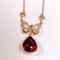 14k Gold 2.63 Ctw Natural Tourmaline & Diamond Necklace