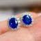 14k Gold 1.69 Ctw Natural Sapphire & Diamond Earrings