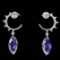 14k Gold 1.55 Ctw Natural Tanzanite & Diamond Earrings