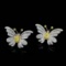 14k Gold 0.8 Ctw Natural Yellow Diamond & Diamond Earrings