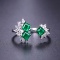 14k Gold 1.18 Ctw Vivid Green Natural Emerald & Diamond Ring