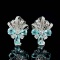 14k Gold 3.67 Ctw Natural Paraiba Tourmaline & Diamond Earrings