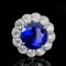 14k Gold 9.39 Ctw Vivid Blue Natural Tanzanite & Aquamarine Ring