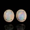 14k Gold 3.5 Ct Natural Opal & Diamond Earrings