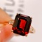 14k Gold 4.45 Ctw Natural Garnet & Diamond Ring