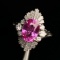 14k Gold 3.94 Ctw Natural Sapphire & Diamond Ring