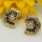 14k Gold 2.06 Ctw Natural Sapphire & Diamond Earrings
