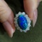 14k Gold 5.53 Ctw Natural Opal & Diamond Ring