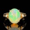 14k Gold 2.89 Ctw Natural Opal & Diamond Ring
