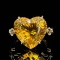 14k Gold 8.90 Ct Natural Citrine & Diamond Ring