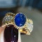 14k Gold 3.31 Ctw Natural Sapphire & Diamond Ring