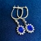14k Gold 1.34 Ctw Vivid Blue Natural Sapphire & Diamond Earrings