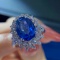 14k Gold 5.47 Ctw Natural Sapphire & Diamond Ring
