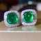 14k Gold 2.78 Ctw Natural Emerald & Diamond Earrings