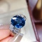 14k Gold 4.12 Ctw Natural Sapphire & Diamond Ring