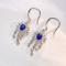14k Gold 1.76 Ctw Natural Sapphire & Diamond Earrings
