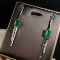 14k Gold 3.86 Ctw Vivid Green Natural Emerald & Diamond Earrings