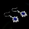 14k Gold 1.99 Ctw Vivid Blue Natural Sapphire & Diamond Earrings