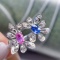 14k Gold 1.00 Ctw Natural Sapphire & Diamond Ring
