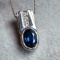 14k Gold 1.88 Ctw Vivid Blue Natural Sapphire & Diamond Pendant