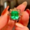 14k Gold 4.26 Ctw Vivid Green Natural Emerald & Diamond Ring
