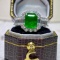 14k Gold 3.66 Ctw Vivid Green Natural Emerald & Diamond Ring
