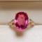 14k Gold 4.15 Ctw Natural Tourmaline & Diamond Ring