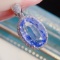 14k Gold 5.20 Ctw Natural Sapphire & Diamond Pendant